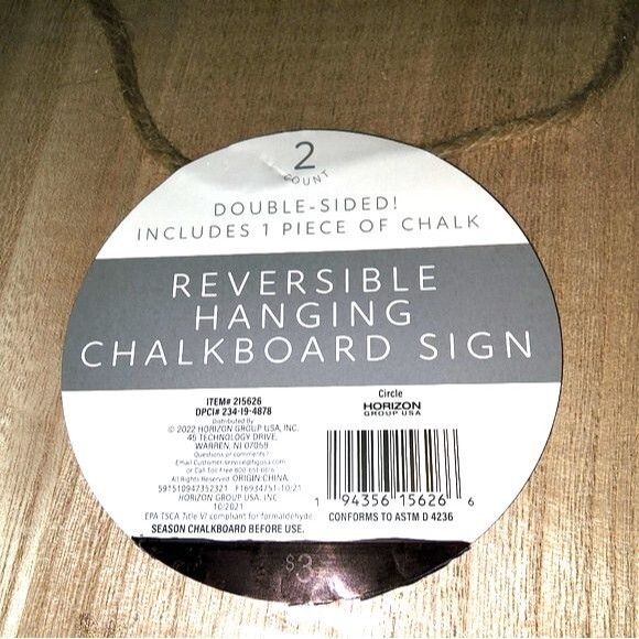 Double Sided Hanging Chalkboard Sign 11.5" DiameterX0.375" Thick - Picture 3 of 4